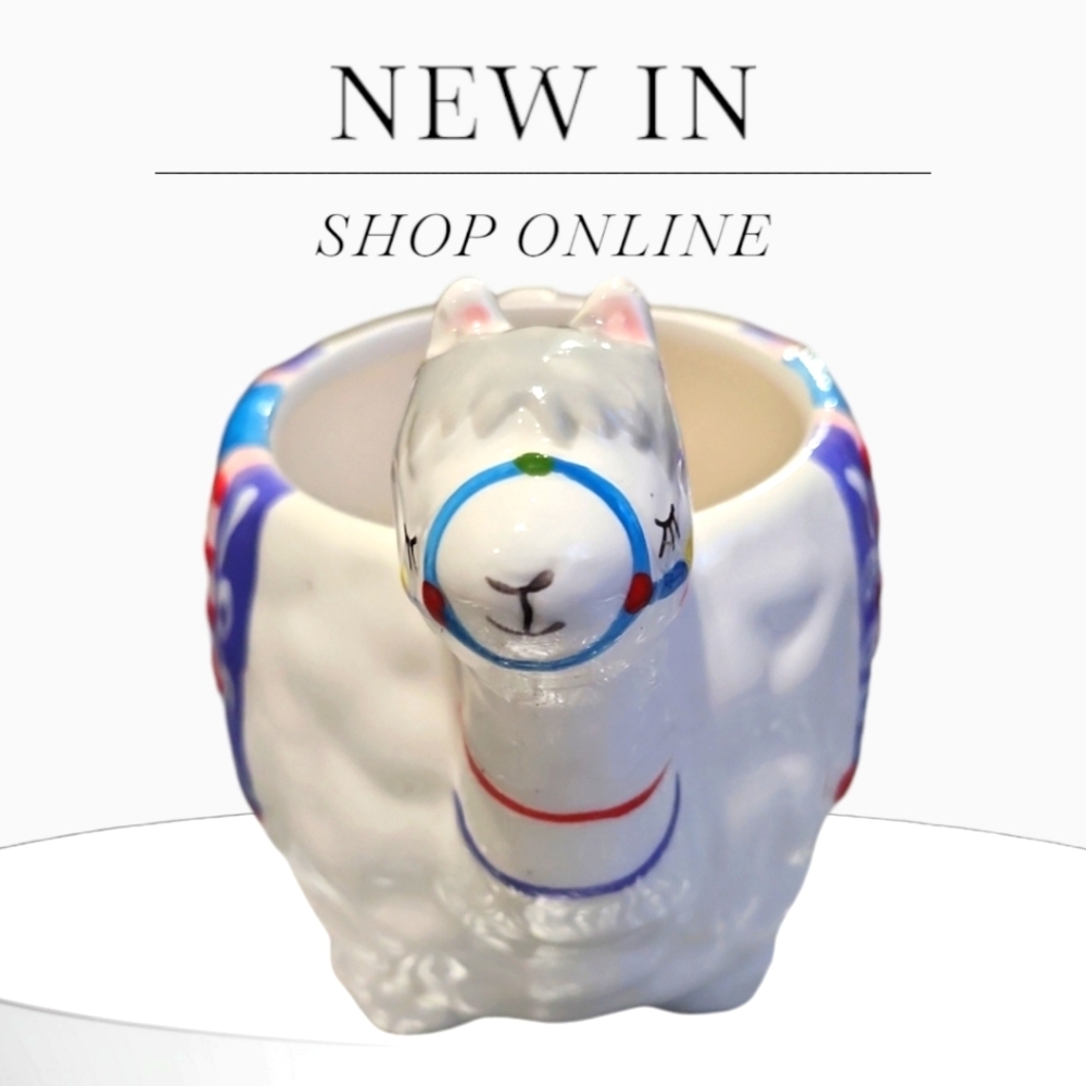 Whimsical Llama-Shaped Ceramic Mug with Colorful Details
